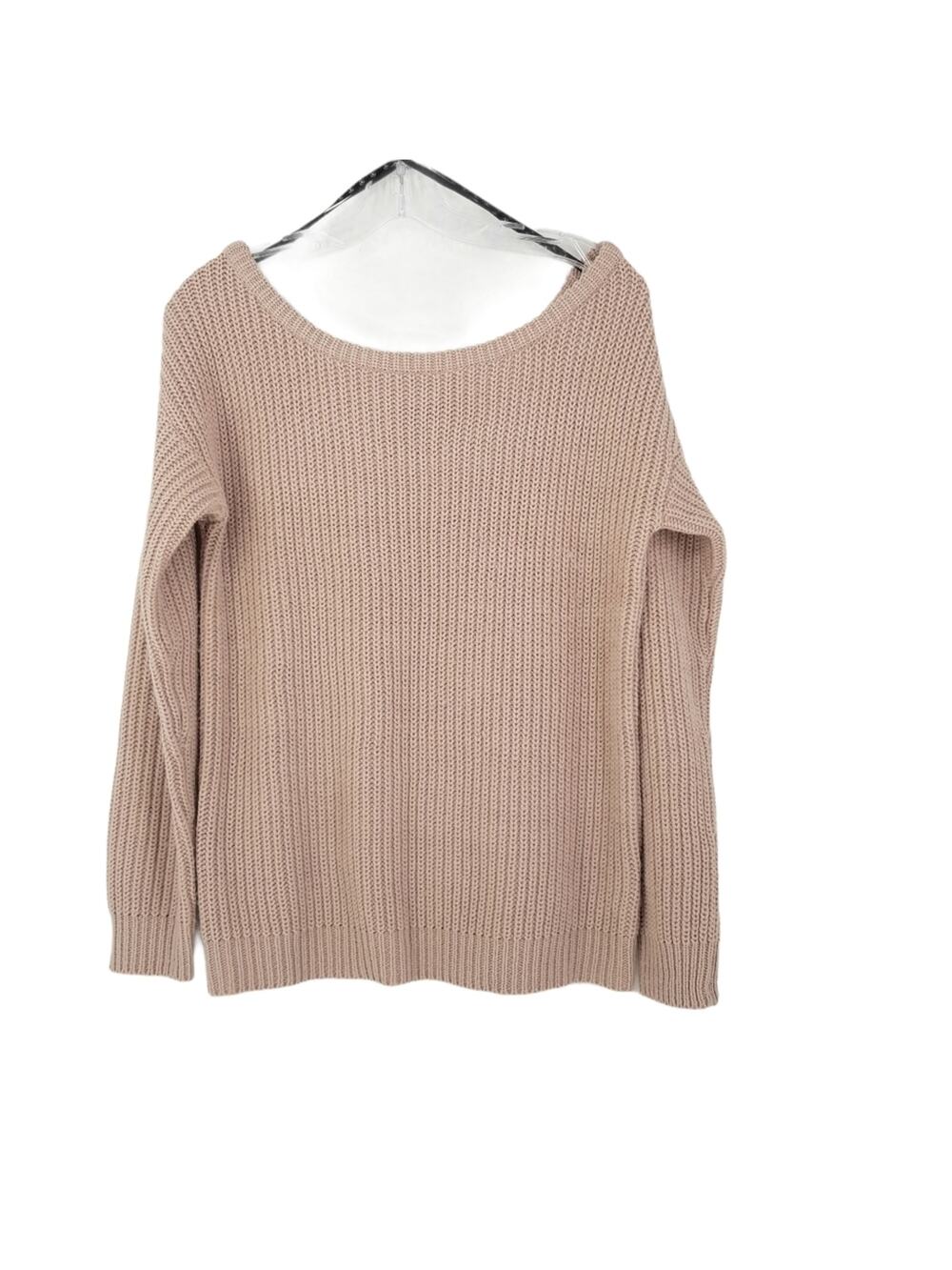Missguided Chunky Ribbed Boatneck Mauve Knit Pullover Sweater S/M